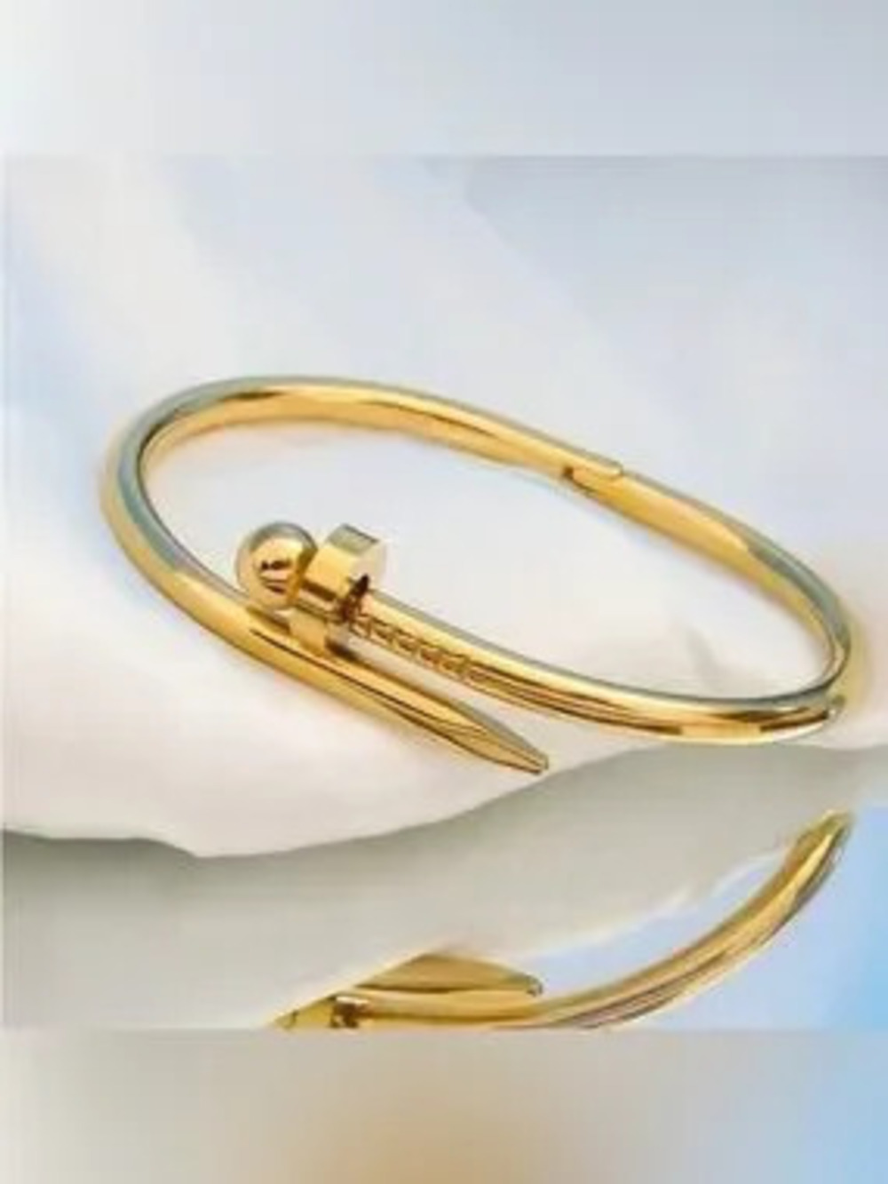 Gold Plated Stainless Steel Nail Bracelet